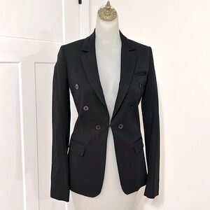 Liu Jo Womens Black Slim Fit Double Breasted Blazer Italian Designer Size 40 4